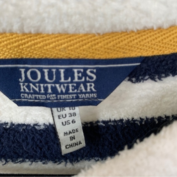 Joules Knitwear Blue & Cream Striped Star Sweater Size 6 - Picture 2 of 8